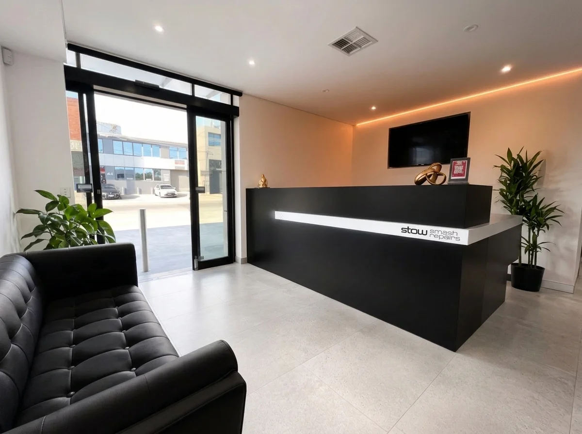 Stow Smash Repairs reception and customer waiting area